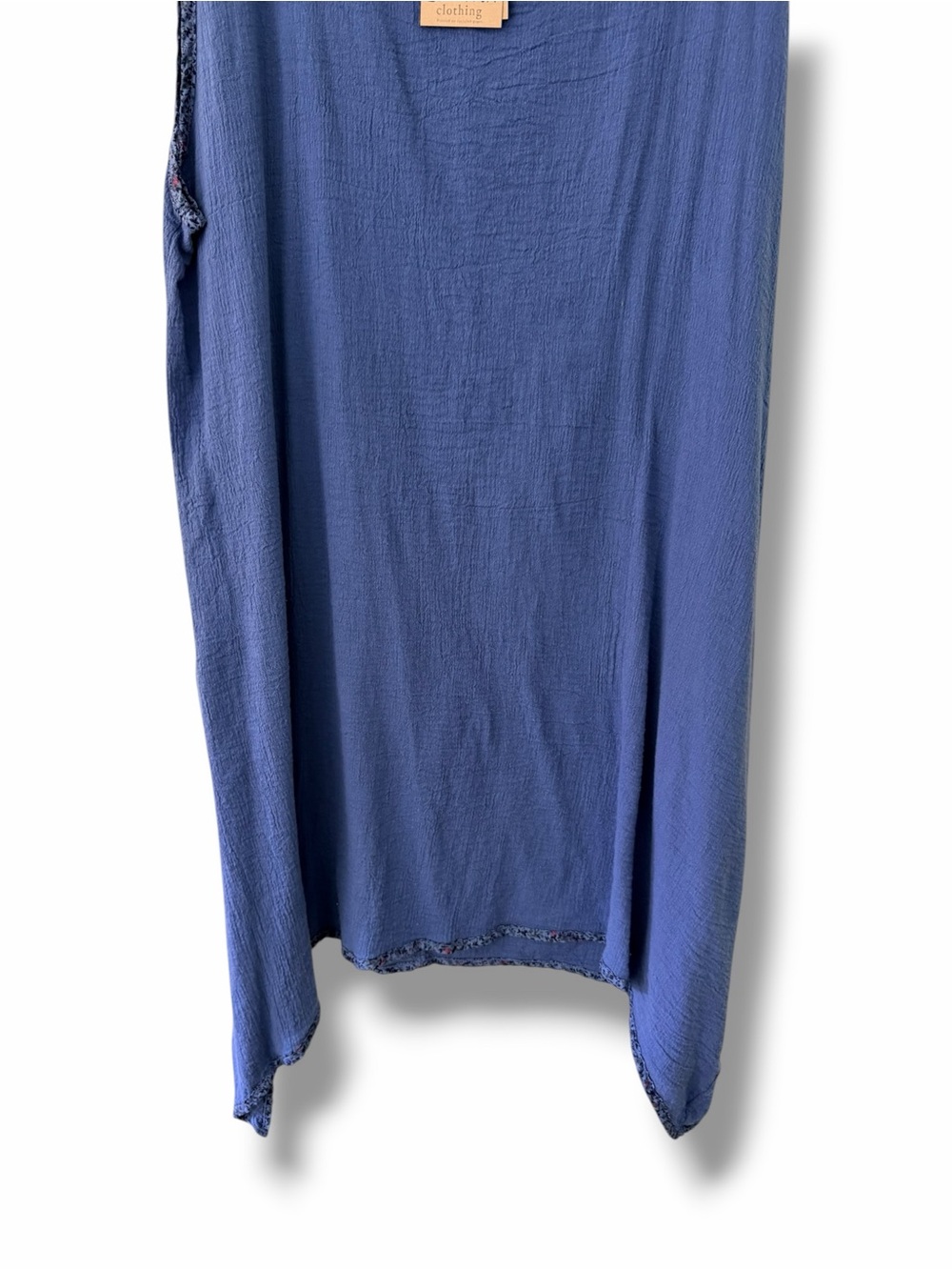 NWT Blue Fish Azure Blue  Floral Trim Crinkle Gauze Pinafore Tunic BF Size 0 - Picture 3 of 10